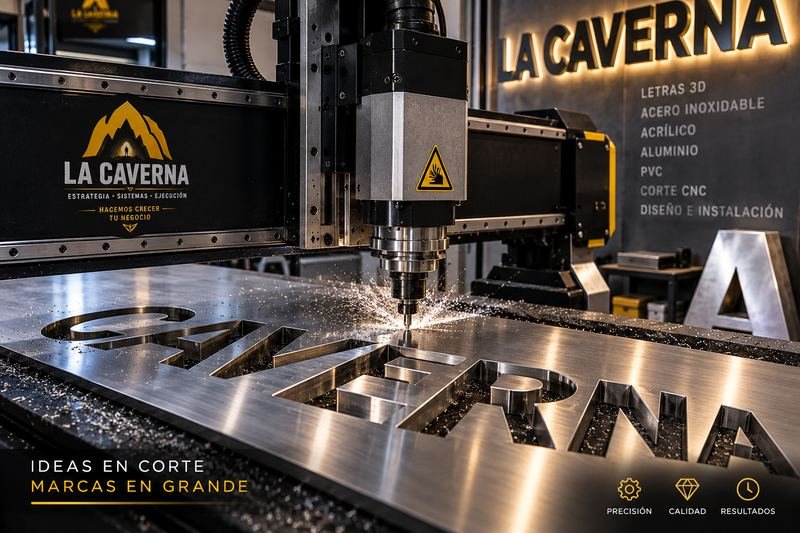 Corte CNC de letras 3D La Caverna